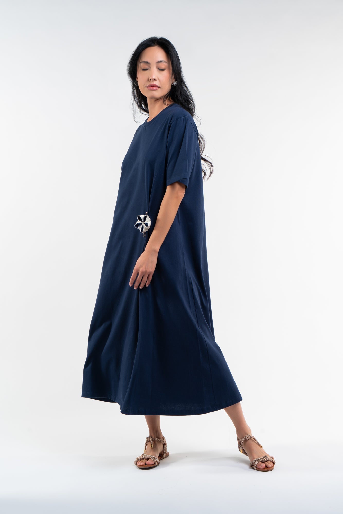 Spring Kanzashi Dress| Navy